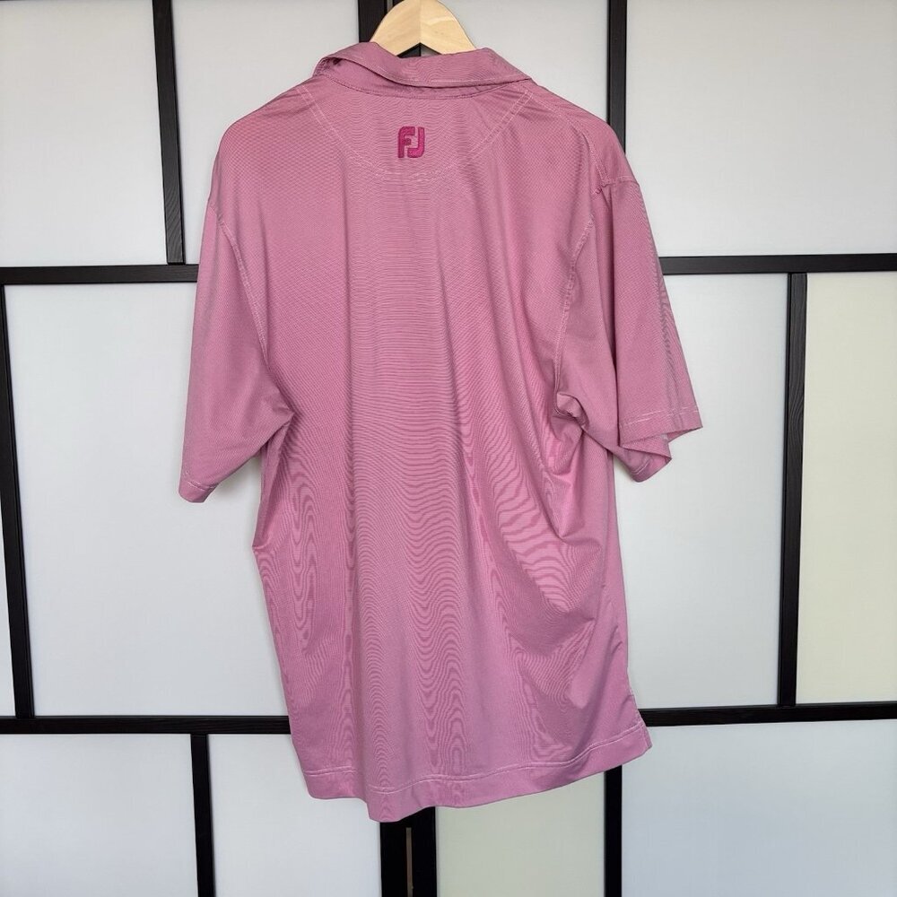 Footjoy Polo Shirt Mens Medium The Diplomat Pink Golf Performance Stretch - Picture 6 of 15